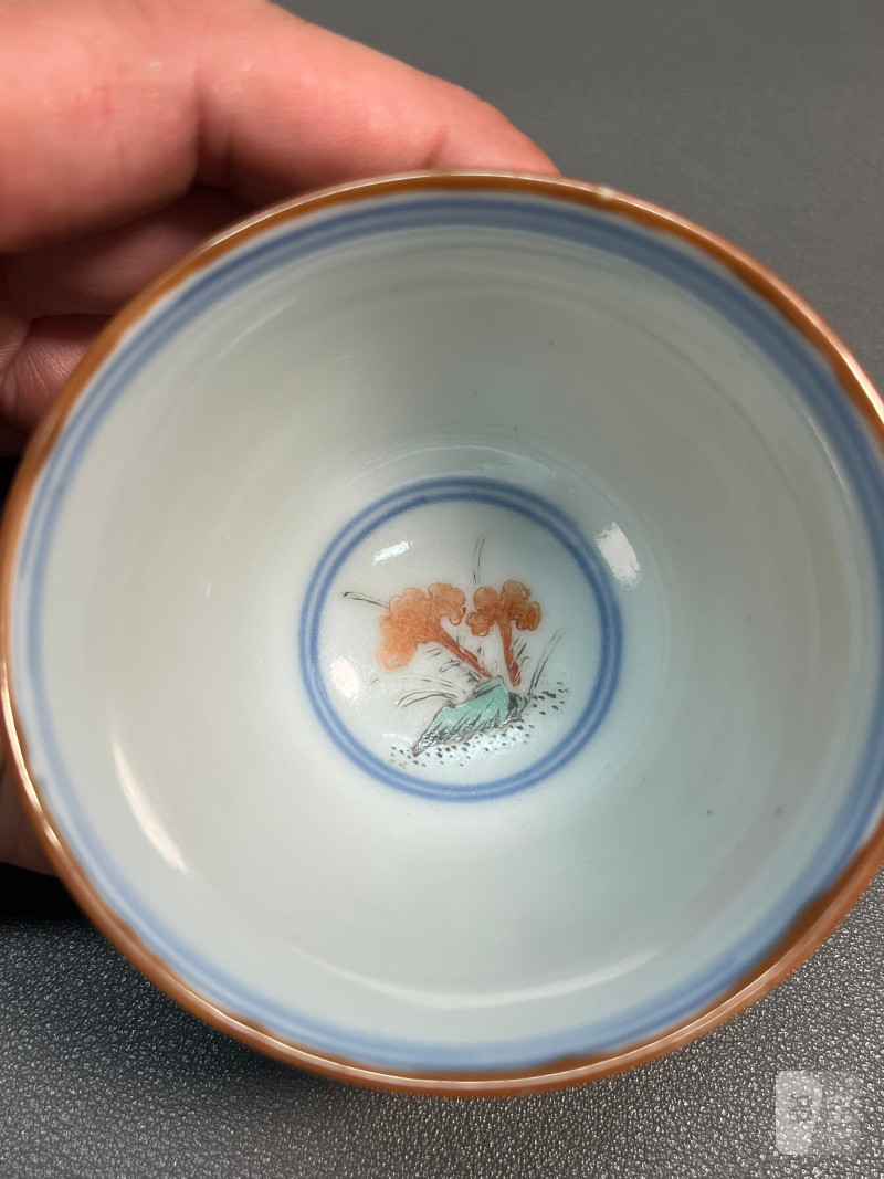 清康熙  五彩鸡趣图杯 - 图12